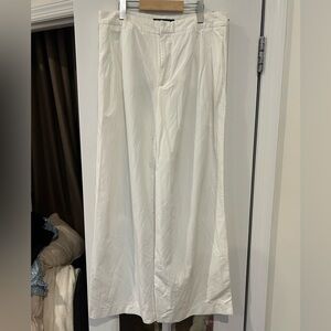 Zara Women’s Crisp White Wide Leg Pants